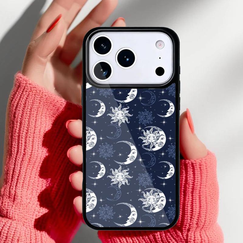 Винтажный чехол для телефона с луной, солнцем и звездами для iPhone 17 Air 16e 15 14 13 Pro Max Задняя крышка для 12 11 Pro Coque