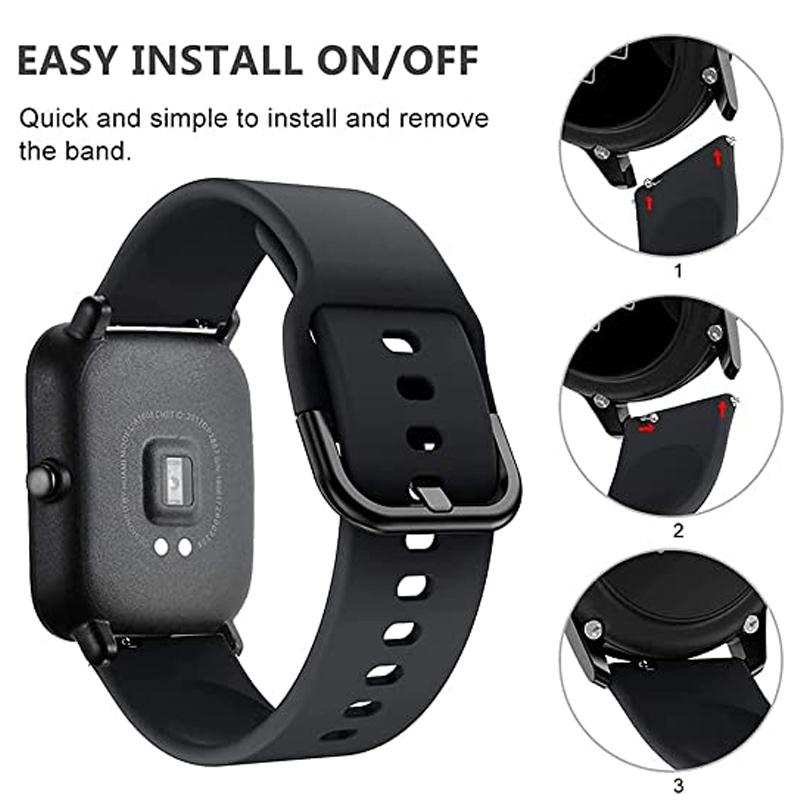 Силиконовый ремешок Для Amazfit GTS/2/2e/4/3/GTS2 Mini/GTR 4/47мм/GTR2/2e/stratos 2/3 20мм/22мм Браслет для часов Amazfit bip 6 5 3 ремешок