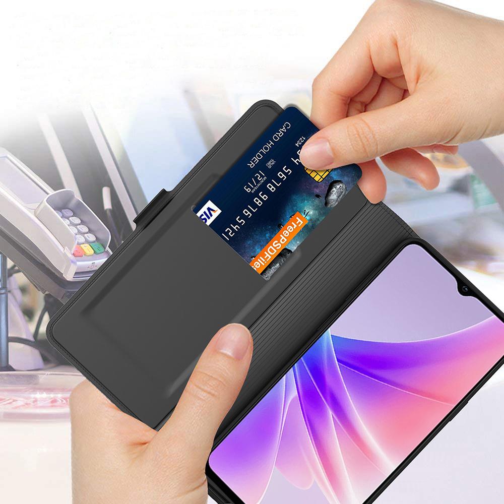 For Oppo F29 5G/A5 5G Case Shockproof TPU Inner Shell Leather Phone Cover Card Slot