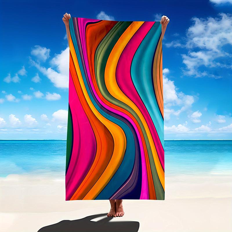 Colorful Swirl Pattern Lightweight Quick Dry Towel, High Absorbency for Sun Sand Yoga