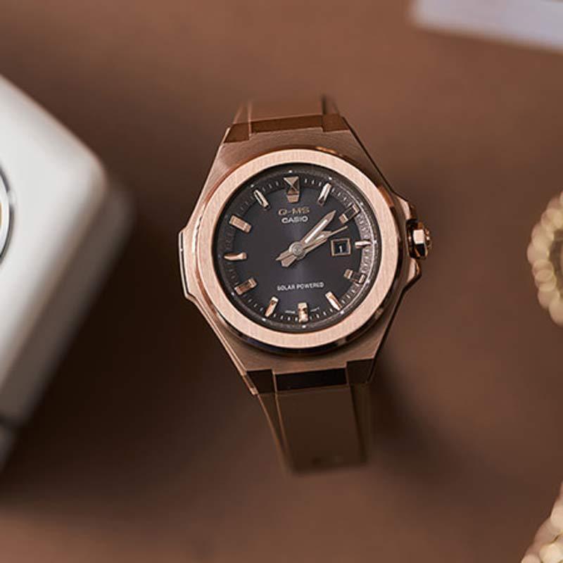 Casio Серия BABY-G G-MS, элегантная и модная, с питанием от солнечной энергии, водонепроницаемая для спорта, солнечный механизм, полимерный ремешок, японский и корейский MSG-S500G-5APR