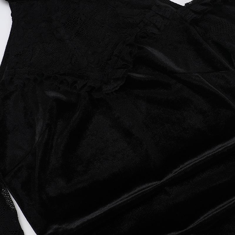 AltGoth Palace Style Готическое бархатное платье для женщин Хэллоуин Fairycore Grunge кружевное пэчворк халтер с высокой талией корсетное платье праздничная одежда