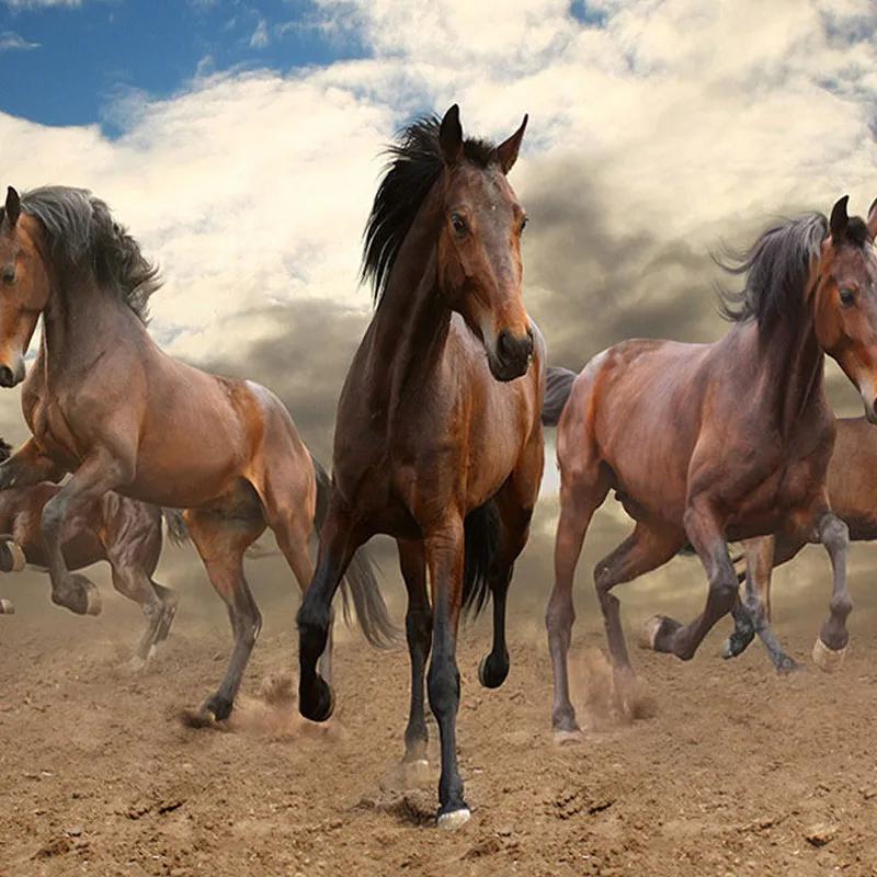 3D настенные обои, стереоскопические обои со скачущей лошадью, украшение для дома, настенное искусство для гостиной, спальни, обои