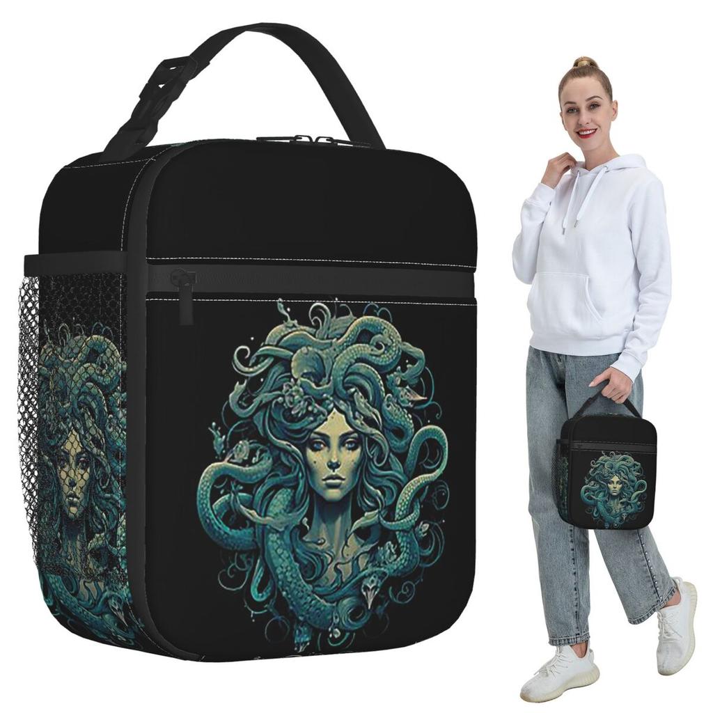 Ancient Greece Medusa Gorgon Vintage Style Insulated Lunch Bag for Kids School Cooler Thermal Food Box Tote Lunch Boxes