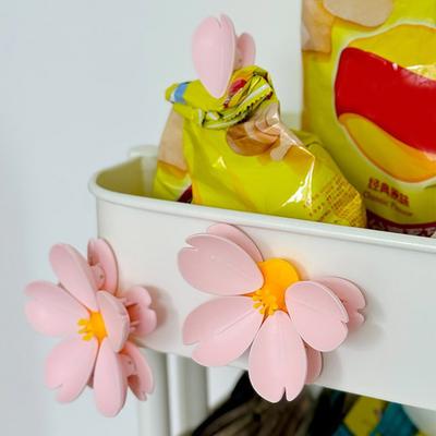 Магнитные зажимы для пакетов Sakura, зажимы для герметика для еды, сохраняющие свежесть, многоразовые зажимы для чипсов с магнитом на холодильник, милые подарки для дома и офиса с цветущей вишней