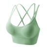 Women's Summer Outdoor One Piece Shockproof Sports Bra Cross Back Yoga Fitness Running Push Up Camisole Bra