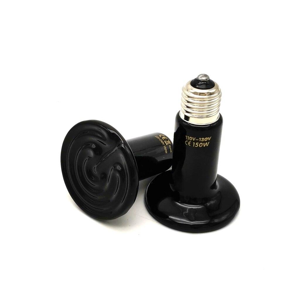 Reptile Lamp Pet Heating Light 110V 220V Infrared Ceramic Emitter Heat Light Bulb Pet Brooder Chickens 25/50/75/100/150/200W Pet Brooder Lamp