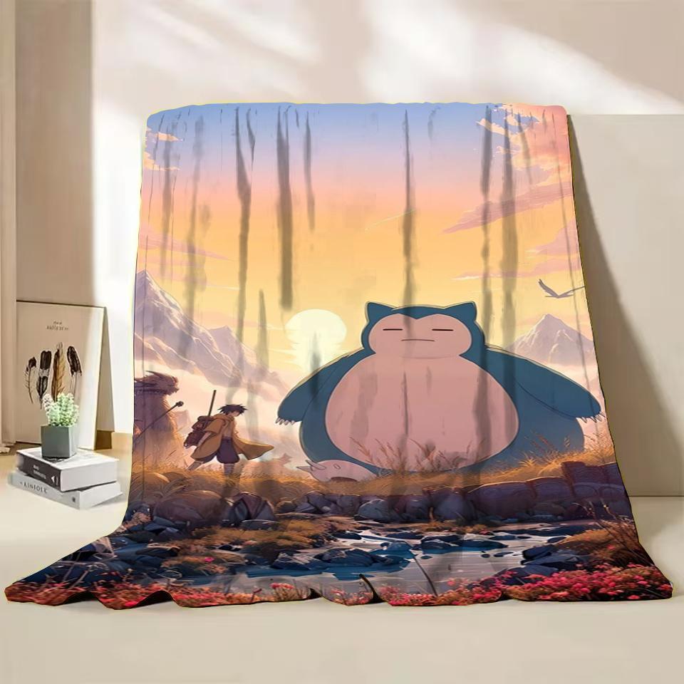 Фланелевое пушистое флисовое одеяло Pokemon Snorlax для дома, спальни, кровати, дивана, офиса, детское покрывало, взрослое мягкое одеяло, милый подарок для ребенка