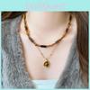 Tiger Eye Stone Necklace Geometric Handmade Beaded Pendant For Women And Men