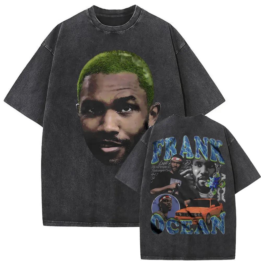 Hot Sale Rapper Frank Blond Poster Print Tshirt Men Women Vintage Washed Cotton Summer Tee Harajuku Fashion Oversize Casual Top