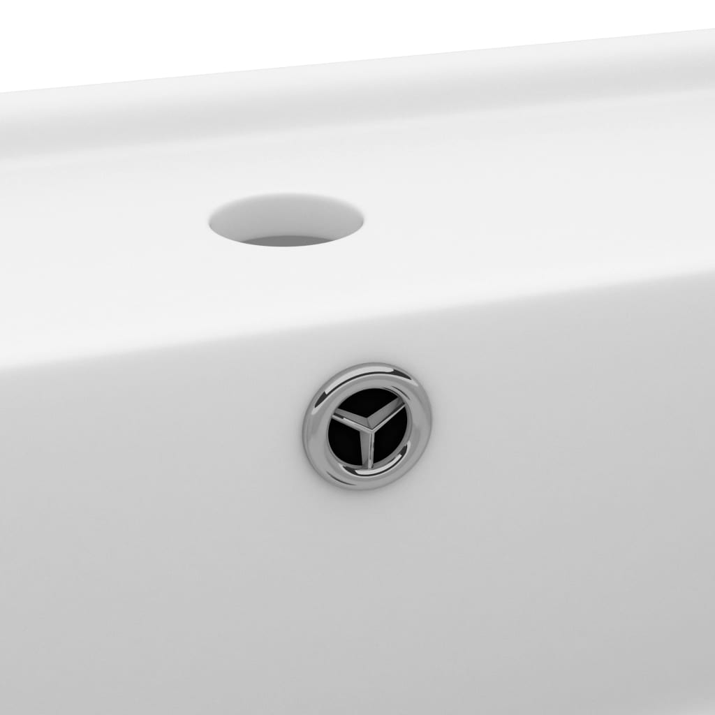 Luxury Wash Basin with Overflow Square Matte White 41 x 41 cm