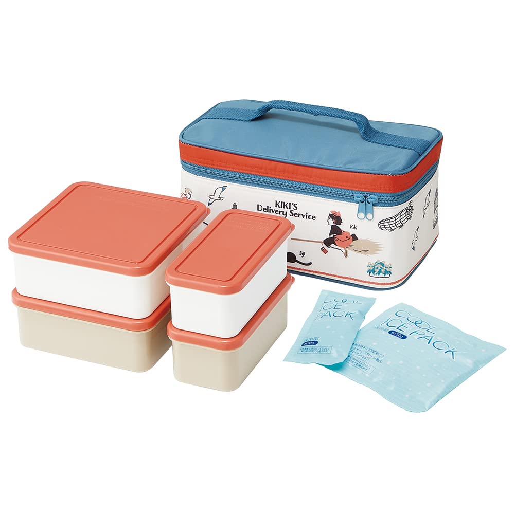 Skater Outdoor Lunch Box with Cooler Bag and Ice Delivery Service Studio Made In Packs, Kiki's 23, Ghibli, Japan, 3440ml, KCPC4-A