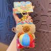 Cartoon Capybara Dolls Pendant Island Style Car Keyring Funny Plush Capybara Keychain  Gifts