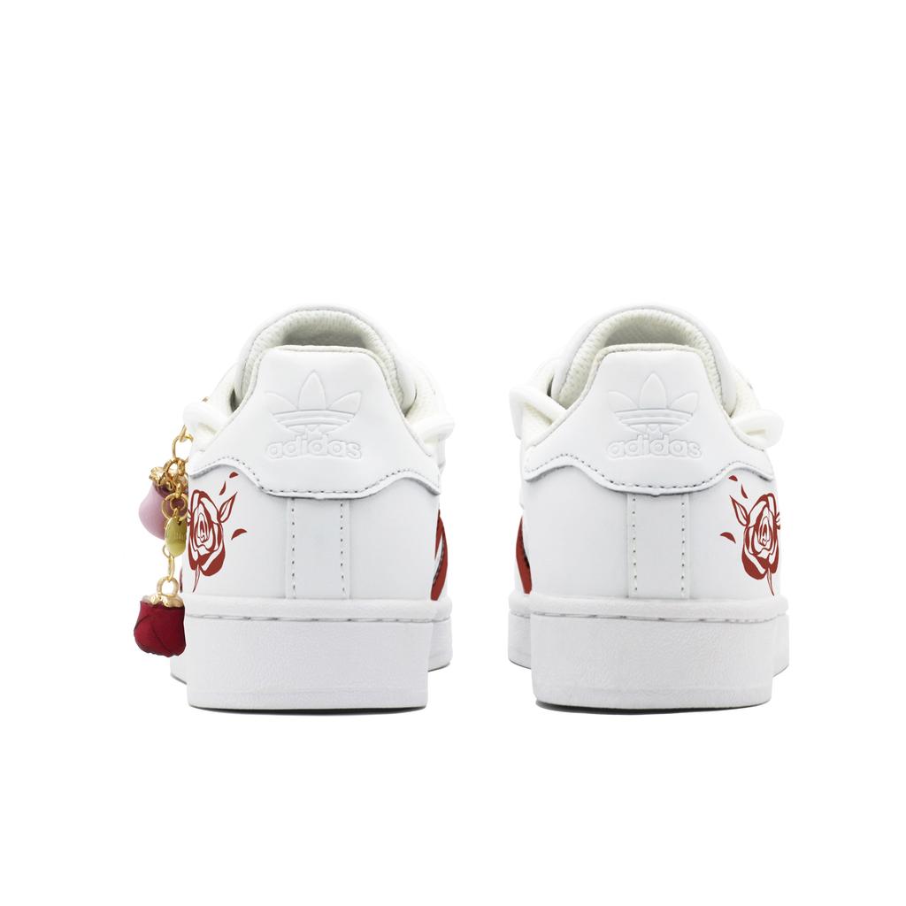 adidas Оригинальные SUPERSTAR Нескользящие Износостойкие Низкие Кеды для Скейтборда Унисекс Белый Красный EG4958(Команда403-)