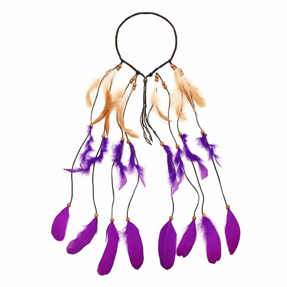 Faux Leather Cord Ethnic Hair Accessories Tribal Headpiece Music Festival Outfit