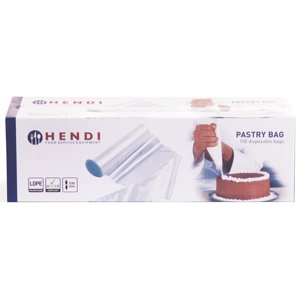 Disposable foil bags for confectionery cones for piping and decorating 100 pcs 90µm Hendi 557105