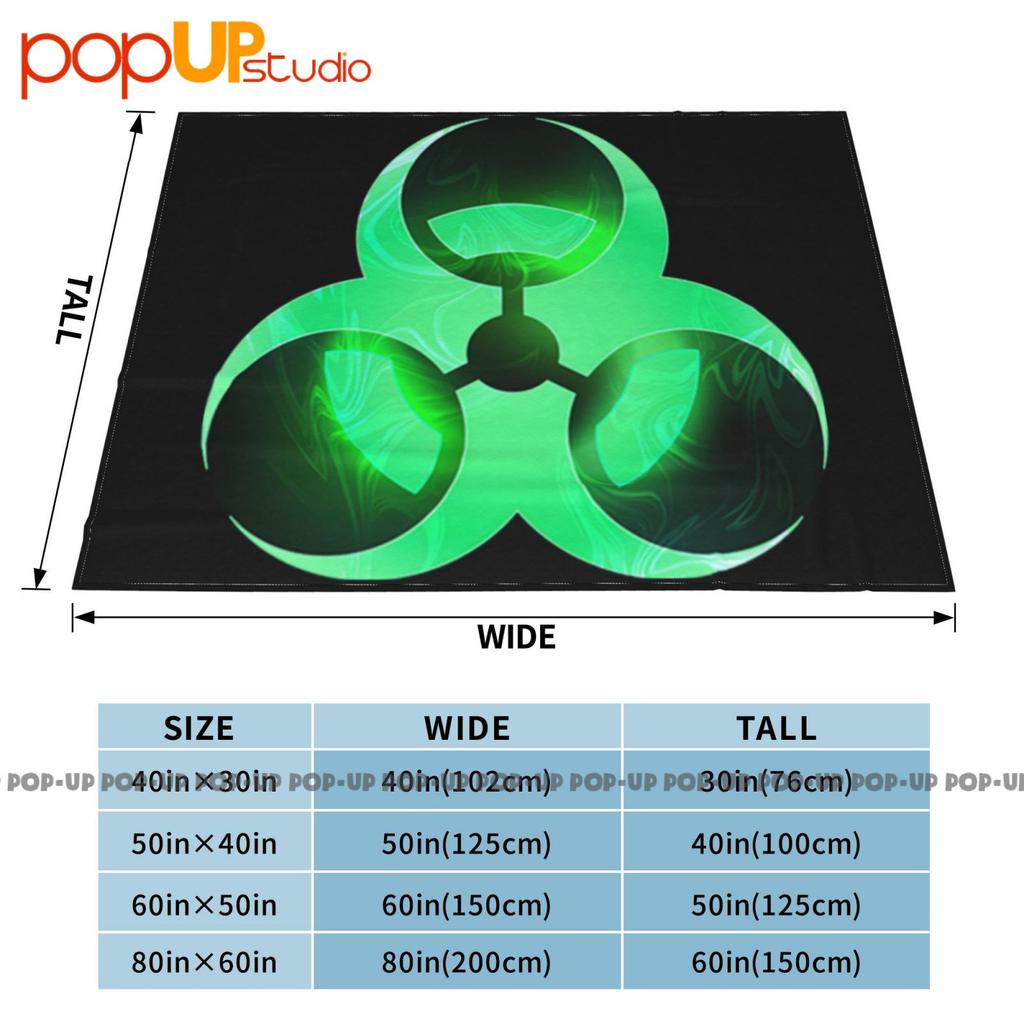 Знак биоопасности Токсичные отходы Зеленый Крутой Предупреждение об опасности Радиоактивный Логотип Ультрамягкое Одеяло Стеганое Зимнее Покрытие для Дивана Покрывала для Кровати