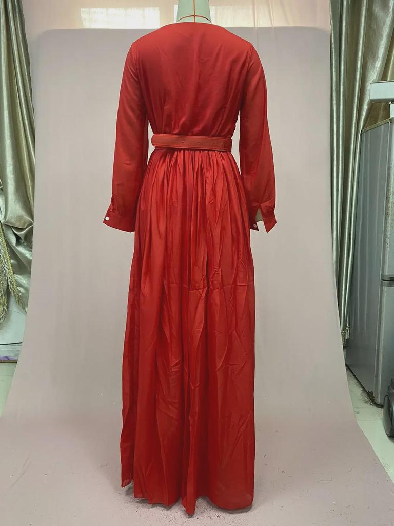 Длинное платье из желтого шифона в стиле ретро с высокой талией и поясом