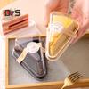 50Pcs Disposable Cake Box Anti-slip Texture Transparent Lid Waterproof Oilproof PET Moon Cake Tray Triangular Mousse Cake Packing Box