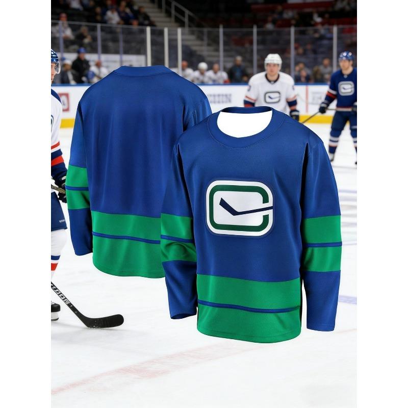 Новая тренировочная хоккейная футболка Vancouver Canucks для мужчин - Дышащая, быстросохнущая футболка с длинным рукавом для активного отдыха Дети