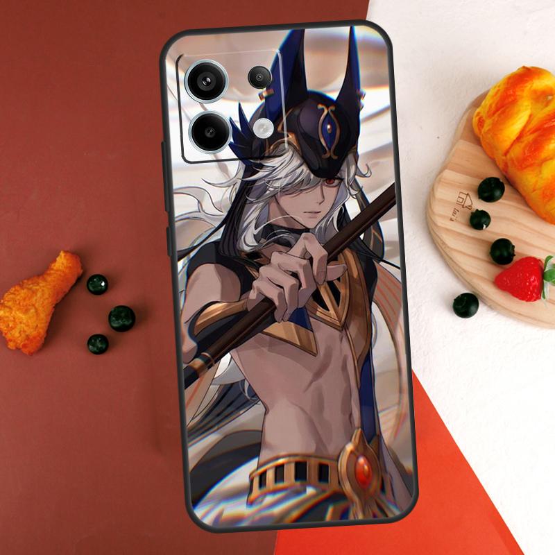 Чехол Genshin Impact Cyno для Xiaomi Redmi Note 14 13 Pro 9 10 11 12 Pro 10S 11S 12S Redmi 14C 13C 10C 12C