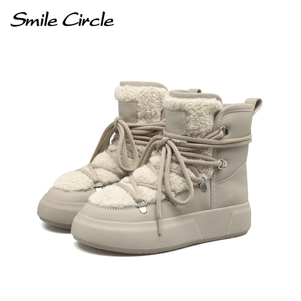 Snow Boots Women Winter Warm Plush Ankle Boots Trendy Platform Casual Shoes