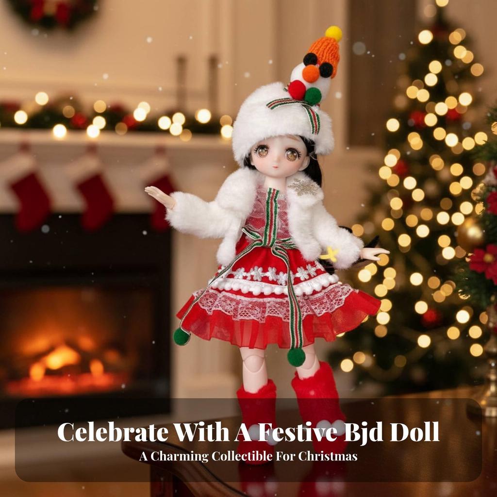 30 cm BJD doll outfit, festive design, Christmas clothes