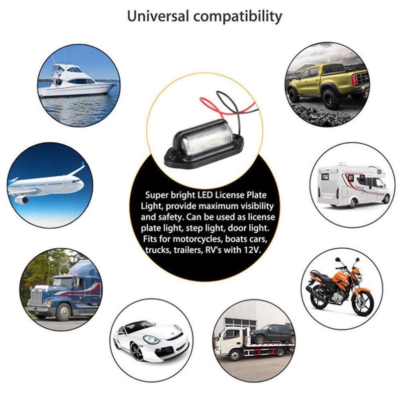 Автомобильный 6-светодиодный фонарь для номерного знака, грузовик, фургон, легковой автомобиль, прицеп, универсальный задний фонарь, боковой фонарь, фонарь для номерного знака LM