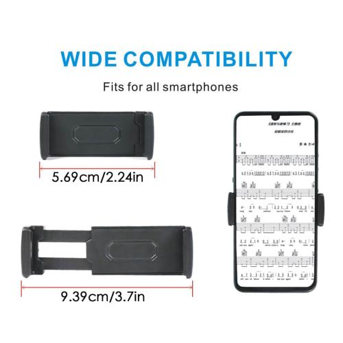 Smartphone Holder for Microphone Stands | Smartphone Holder for Music Stands, Adjustable Gooseneck Arm, Smartphone Mount for Studio and Drum Performan