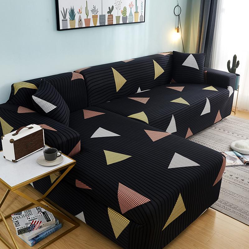 Геометрический принт Чехол на диван Чехол на диван Sofa Coverastic Чехлы для защиты от животных Шезлонг Защита L-образный Пылезащитный Машинная стирка 1 шт.