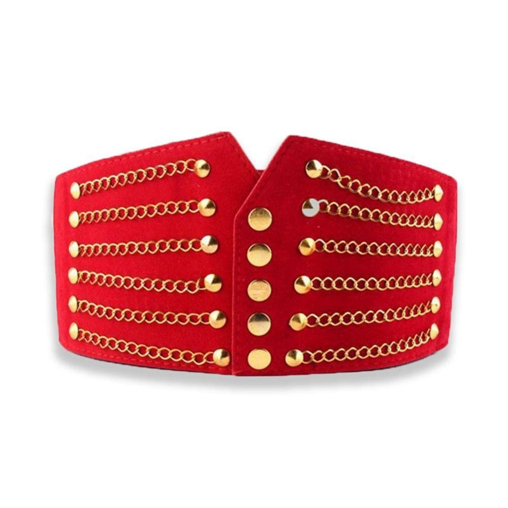 Clothing Supplies Wide Waist Belt Sweater Decorative Dress Belt Retro Chain Rivet Waistband  Women