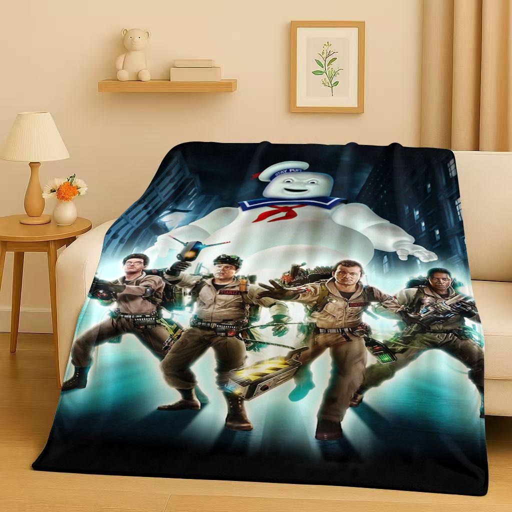 Horror Movie G-Ghostbusters Cartoon Flannel Blanket,Ultra Soft Warm Plush Throw for Home Bedroom Bed Sofa Cover Office Camping