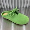 Замшевые женские туфли на плоской подошве, дизайнерские туфли-мюли с бантом, осенние повседневные туфли с открытой пяткой, новый тренд 2024 года, удобные женские туфли-сапатиллы
