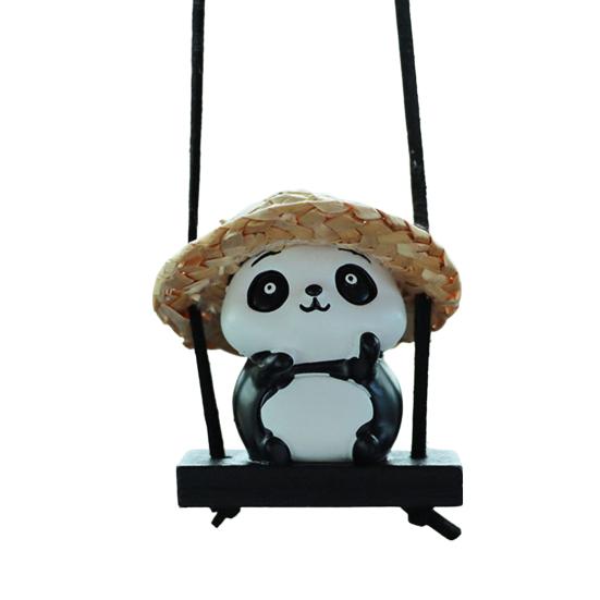 Автомобильная подвеска в виде панды, соответствующие цветам, качели, хорошая детализация, цветостойкий подвесной орнамент для автомобиля, подвесной кулон с зеркалом в виде животного, аксессуары для салона автомобиля