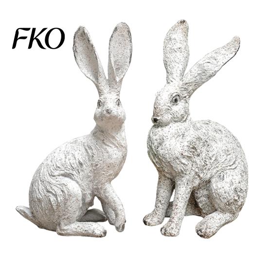 Sun-proof Garden Statue Bunny Decor, Yard Rabbit Outdoor Decorations, Easter Vintage Bronze Decor Farmhouse Distressed Figurines, Spring Statues