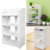 4 Tiers White Hollow Out Shoe Rack Stand Storage Organiser Shelf