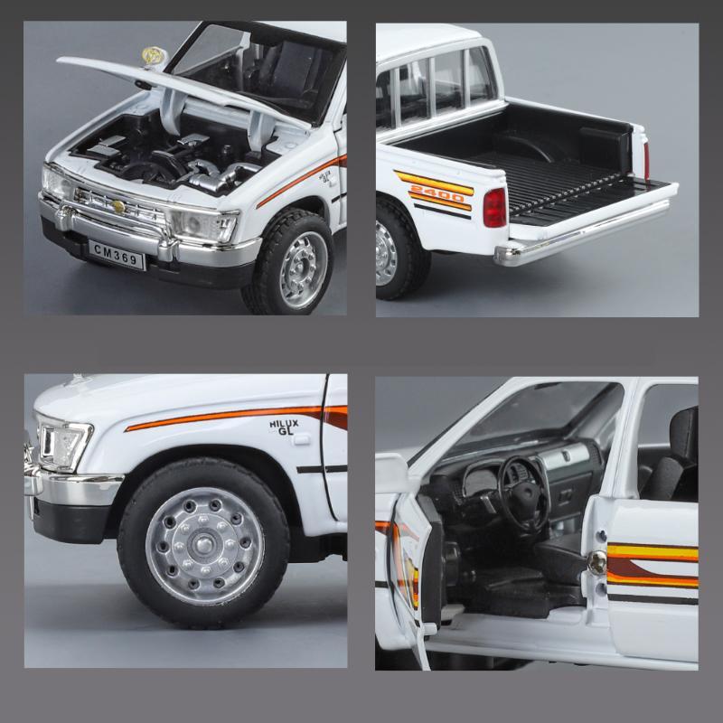 1/32 масштаб TOYOTA Hilux пикап игрушечная модель автомобиля литой сплав транспортное средство миниатюрный инерционный звук и свет коллекция подарок детям