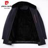 Pierre Cardin Men's Mid-length Goose Down Winter Coat with Mink Collar