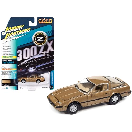 1984 Nissan 300ZX Металлик Aspen Gold с Черными Полосами, Серия Classic Gold Collection, Ограниченный Выпуск, 12 480 Штук по Всему Миру, Масштаб 1/64, Литье под Давлением