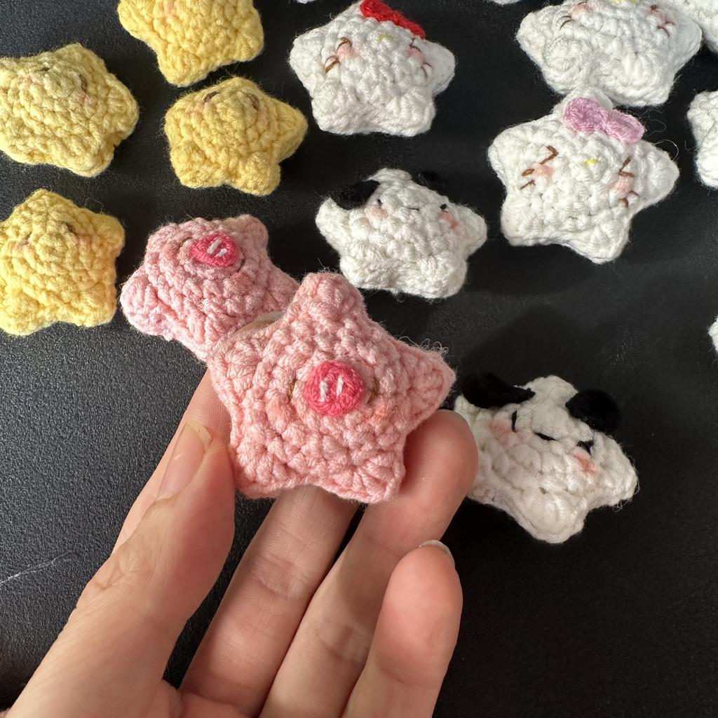 Wholesale Crochet Pendant Cartoon Little Star High Quality Cotton Thread Hand DIY Decorative Gift Clothing Decoration Cute Stars