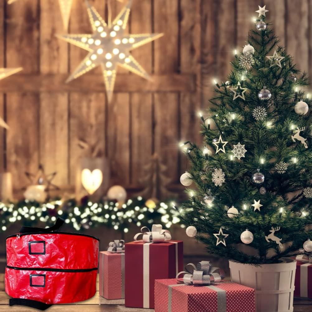 Double Layer Christmas Wreath Storage Bag Large Capacity Wreath Storage Container Wreath Storage