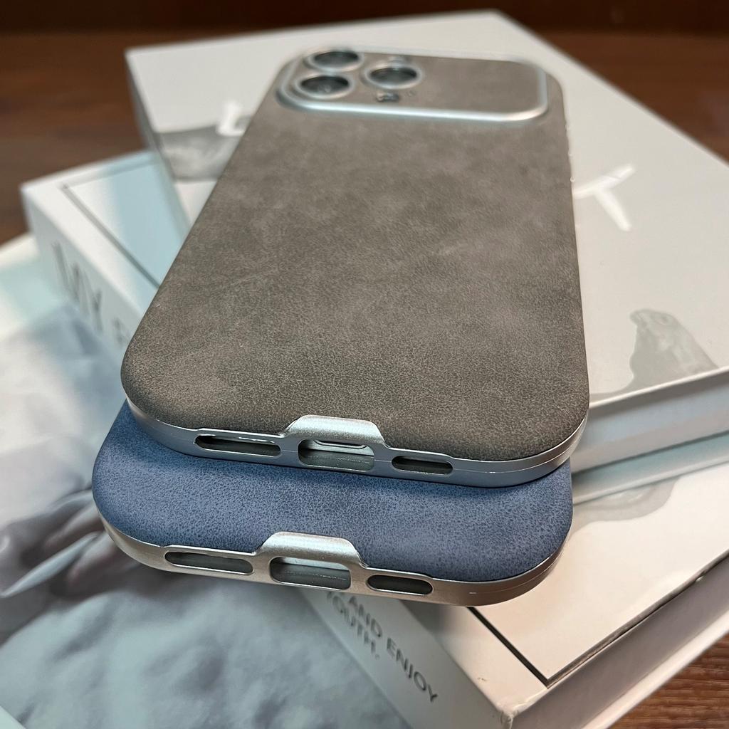 Matte Suede Leather Phone Case For iPhone 16 15 14 13 12 11 Pro Max Plus Lambskin Camera Protection Shockproof Bumper Soft Cover