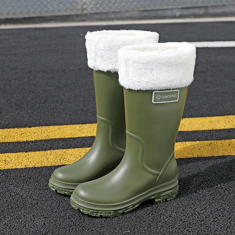 Новые женские водонепроницаемые резиновые сапоги для отдыха на природе повседневные модные женские резиновые водонепроницаемые нескользящие резиновые сапоги из ПВХ высота 33 см