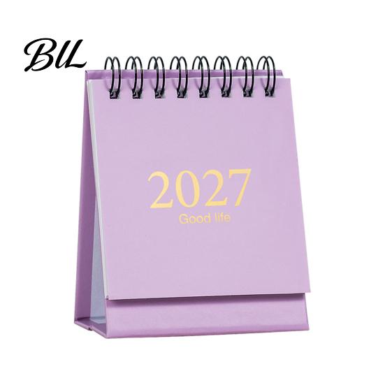 Academic Year Desktop Planner 2027-2028 Mini Standing Flip Desk Calendar, 18 Month from Jan. Professional Planning Calendar 2027 to Jun. 2028, Pocket