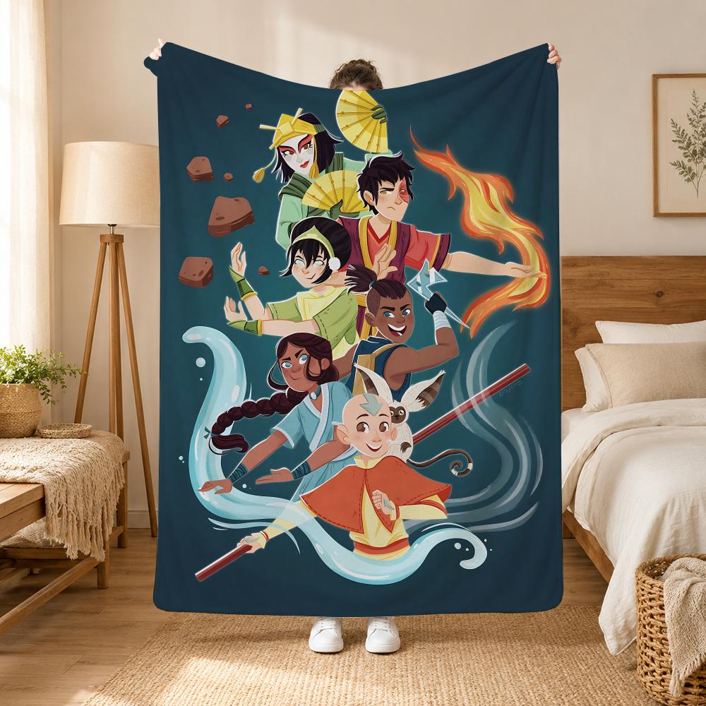 Avatar The Last Airbender Cartoon Throw 240g flannel blanket, suitable for sofas, beds, offices,  exquisite gift blankets