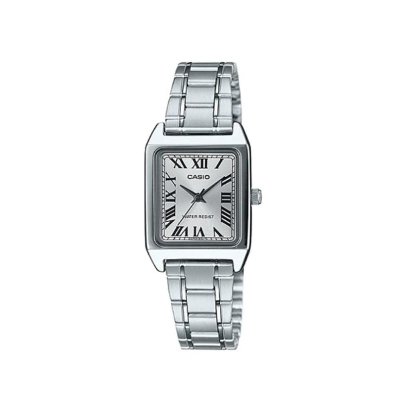Casio Серия Vintage простой трехстрелочный дизайн повседневные деловые Римская цифровая шкала Кварцевые Стальной ремешок женские часы серебристый циферблат LTP-V007D-7BUVDF
