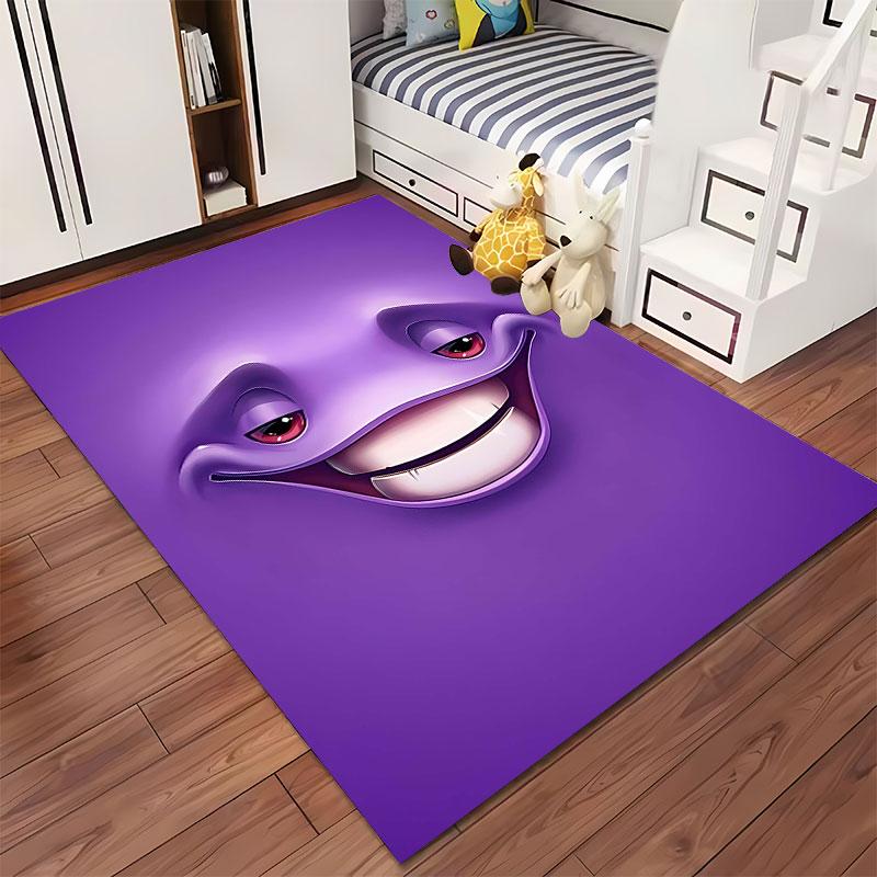 Purple Smiling Face Design suitable as a non-slip mat for the living room or bedroom sofa