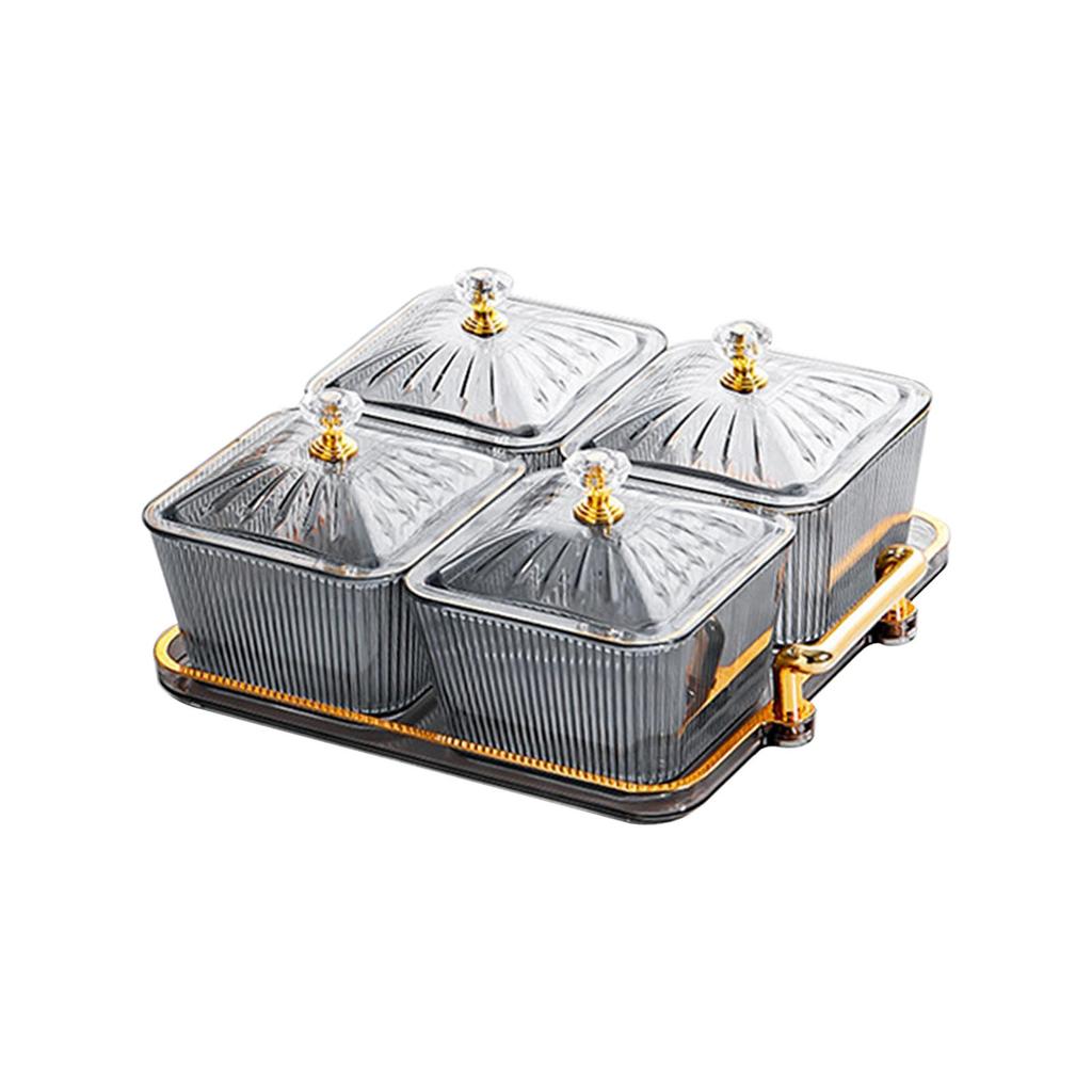 Разделенные сервировочные тарелки с 4 отделениями, тарелка для сухофруктов, многофункциональная тарелка для закусок, десертов, чипсов, шоколада