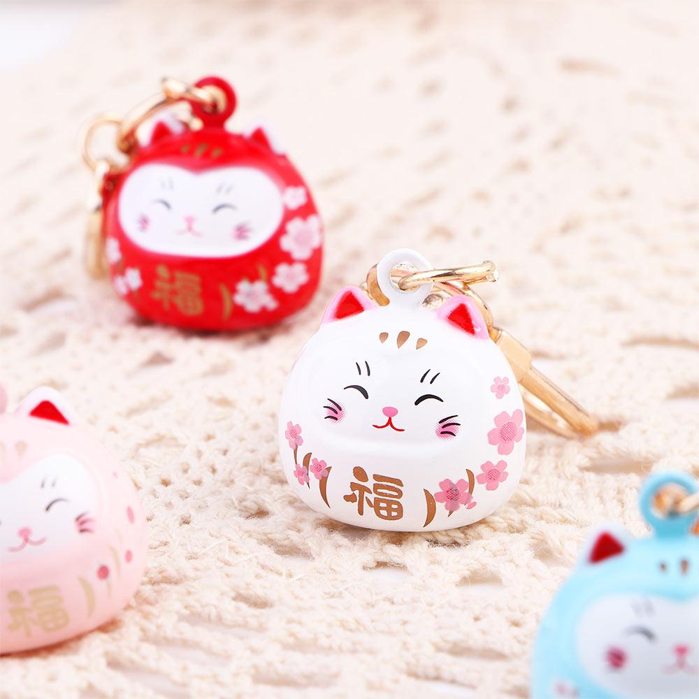 Мультяшный брелок для ключей от двери, силиконовый чехол для ключей от машины, украшение, брелки Манеки-неко, брелоки с кошкой удачи, подвеска