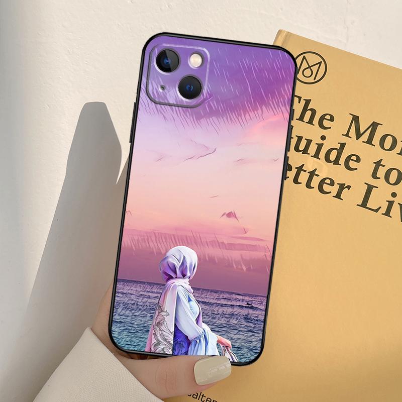 Muslim Islamic Hijab Gril Phone Case For iPhone 12 11 13 14 Pro Max X XR XS Max 7 8 Plus SE 2020 12 Mini 13 Mini Cover
